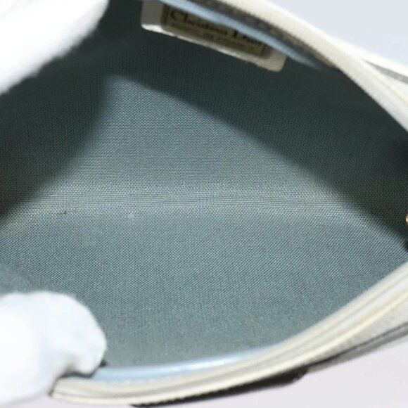 Christian Dior Honeycomb Canvas Shoulder Bag PVC White Gold Auth 141006 - Picture 11 of 16